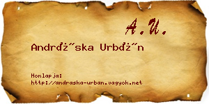 Andráska Urbán névjegykártya